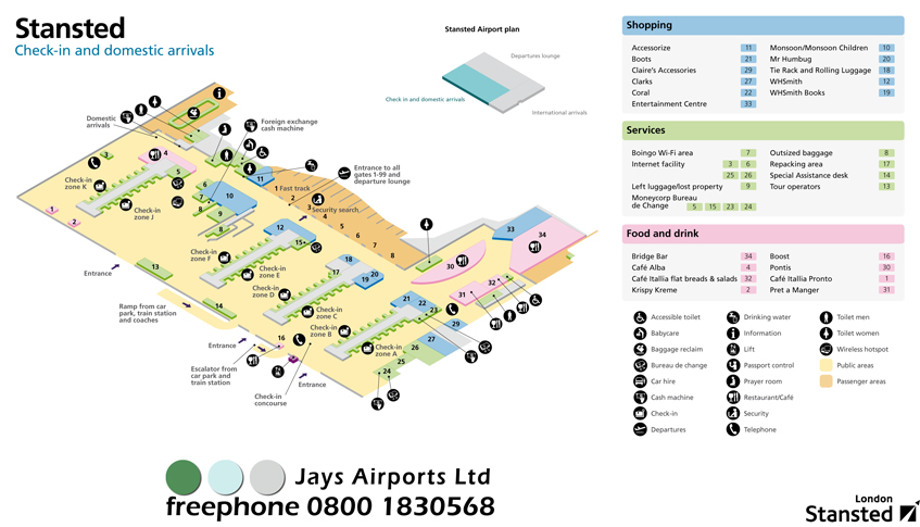 Download Stansted Terminal Maps (May 2012) 570Kb